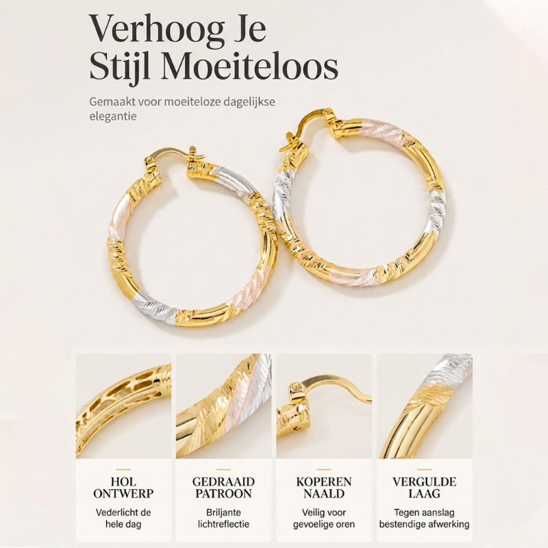 Elegante gedraaide oorringen voor dames