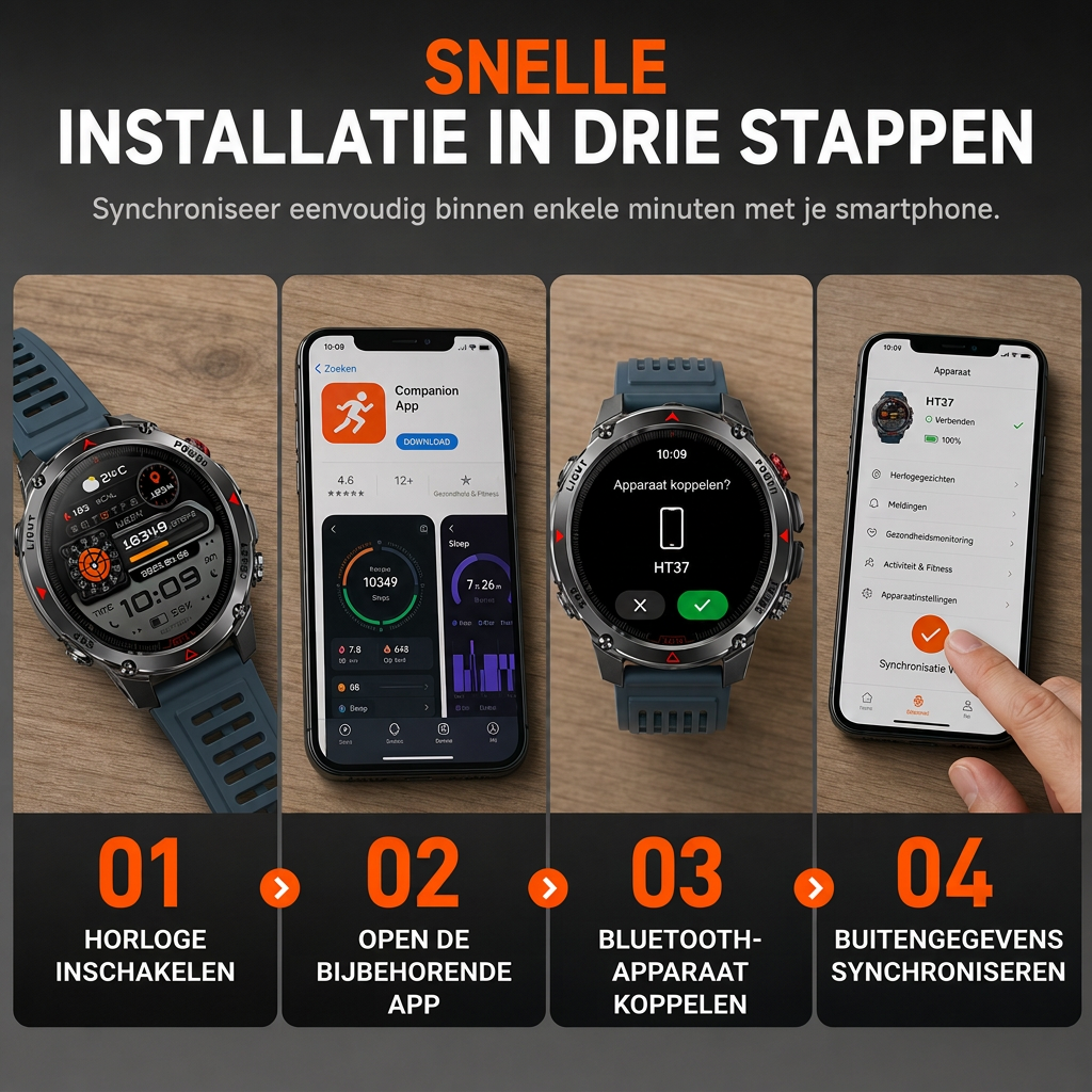 📢📢50% KORTING!! ⏰ Smartwatch met Bluetooth-bellen, GPS & Beidou-positionering, hartslag- & slaapmonitor, stappenteller & berichtherinneringen 🏃‍