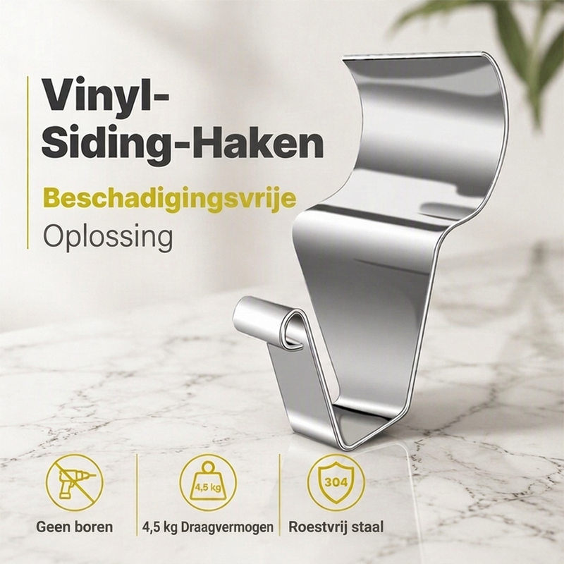 🏠 Bespaar 50%! 🔩 304 roestvrijstalen vinyl gevelplankhaken – Heavy-duty & te monteren zonder boren ✨