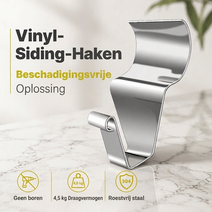 🏠 Bespaar 50%! 🔩 304 roestvrijstalen vinyl gevelplankhaken – Heavy-duty & te monteren zonder boren ✨