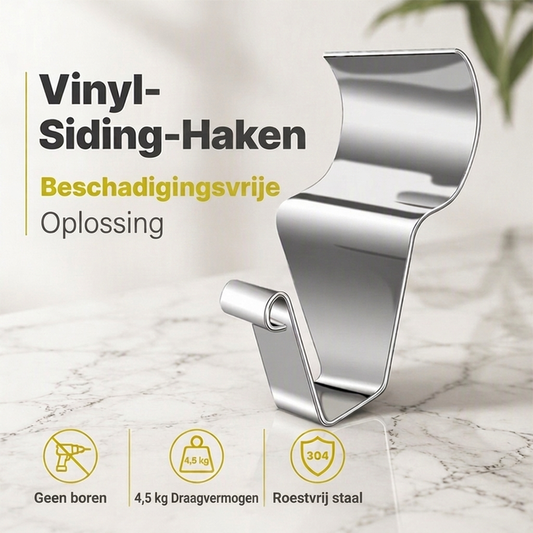 🏠 Bespaar 50%! 🔩 304 roestvrijstalen vinyl gevelplankhaken – Heavy-duty & te monteren zonder boren ✨