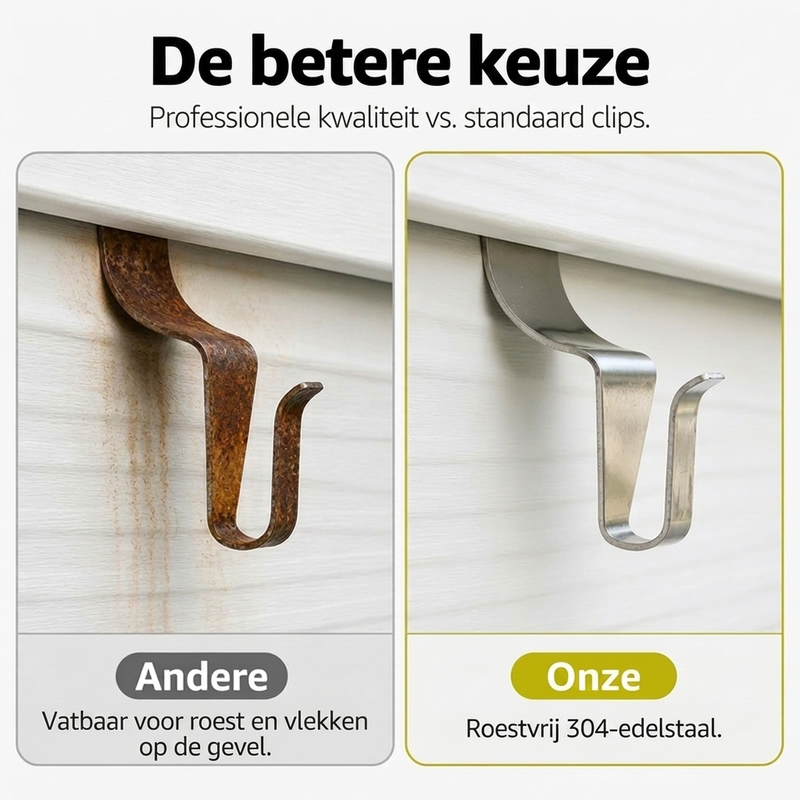 🏠 Bespaar 50%! 🔩 304 roestvrijstalen vinyl gevelplankhaken – Heavy-duty & te monteren zonder boren ✨