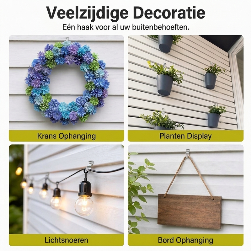 🏠 Bespaar 50%! 🔩 304 roestvrijstalen vinyl gevelplankhaken – Heavy-duty & te monteren zonder boren ✨