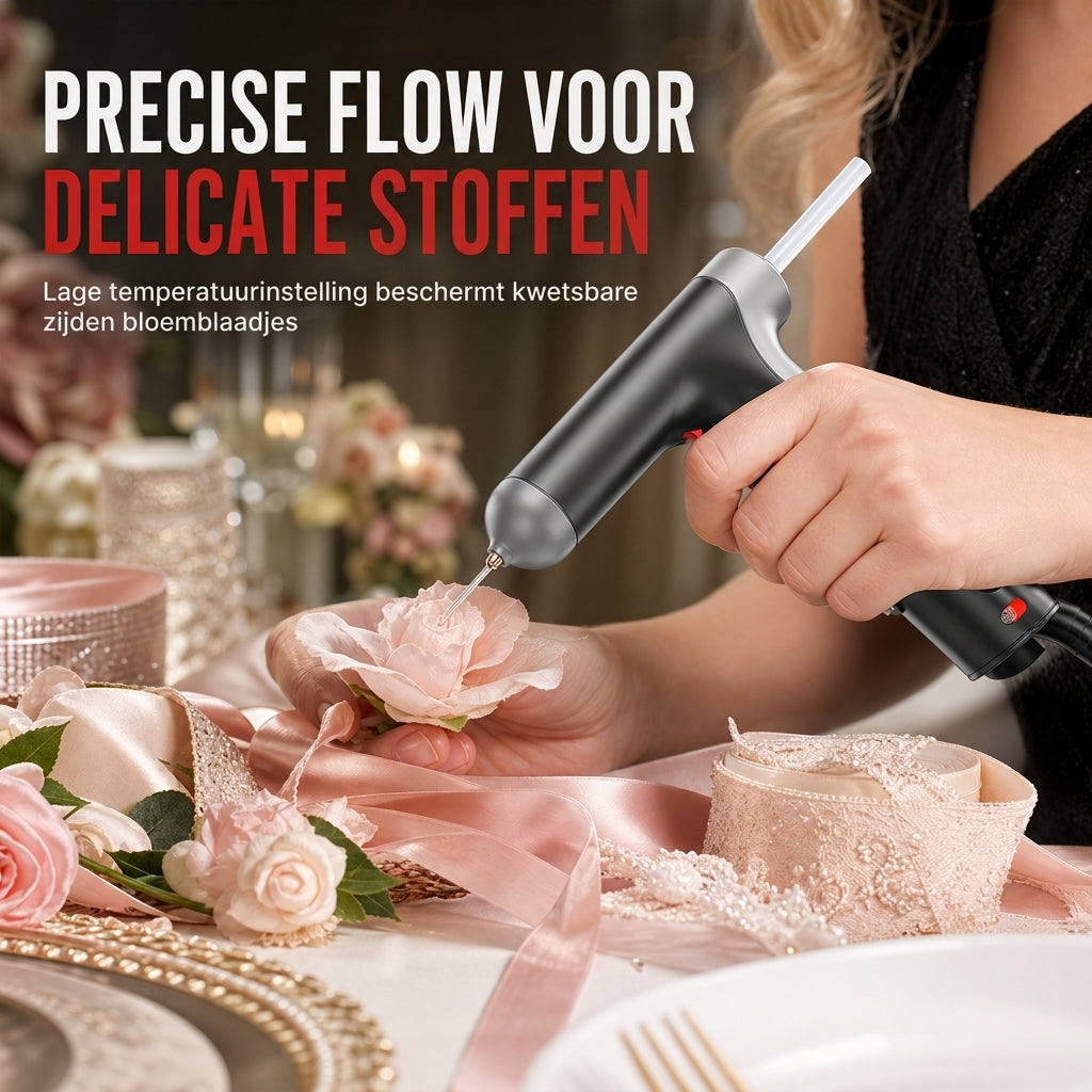 📢📢50% KORTING !! ⏰Draadloze Hetelijmpistoolset met 2000mAh oplaadbare batterij en koperen mondstuk, inclusief 10 lijmstaven voor DIY-klussen en thuisgebruik
