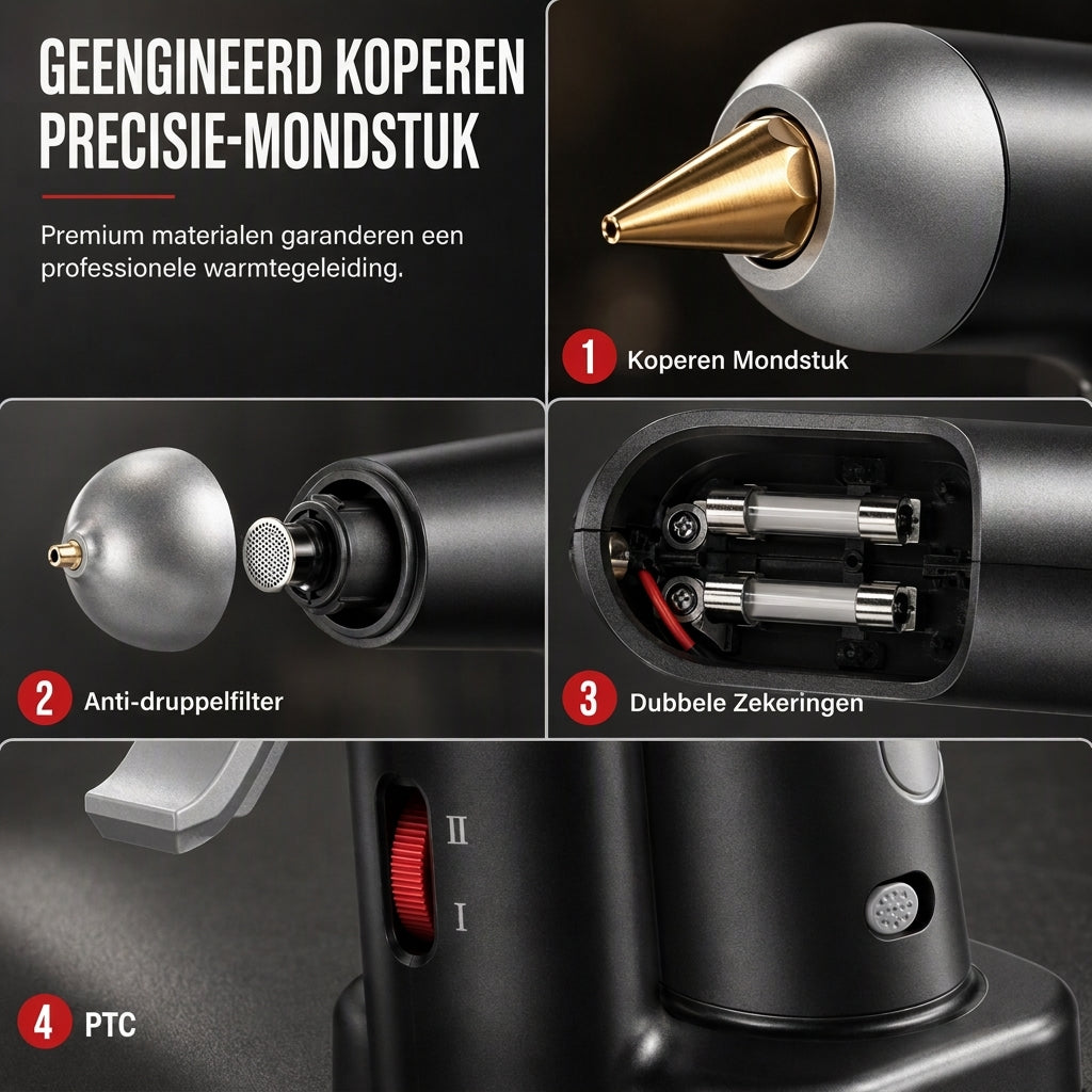 📢📢50% KORTING !! ⏰Draadloze Hetelijmpistoolset met 2000mAh oplaadbare batterij en koperen mondstuk, inclusief 10 lijmstaven voor DIY-klussen en thuisgebruik