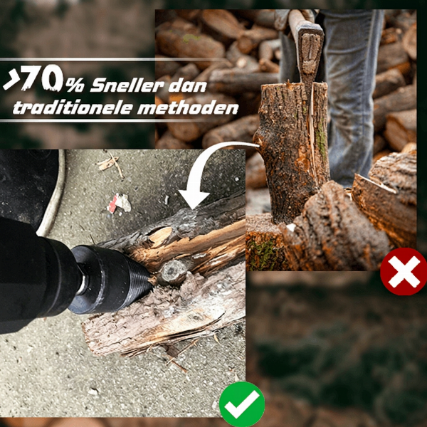 🪓 NU 50% KORTING! 🔩 Elektrische Boom Houtsplijter – Gemaakt van Hoge Koolstofstaal, Draagbaar & Snel Splijtbaar – Verander Uw Boor in een Log Splitter
