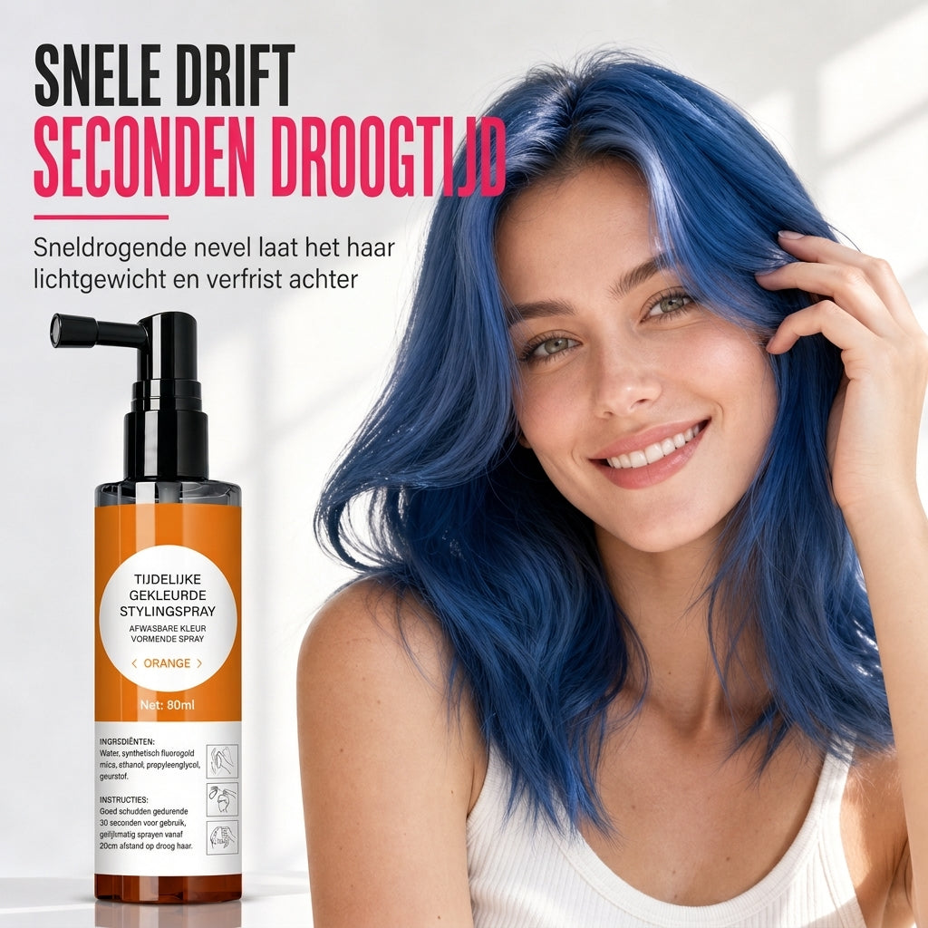 💇 Bespaar 50%! 🌈 Tijdelijke Haarverfspray – Levendige kleur & 5 sec droog ✨