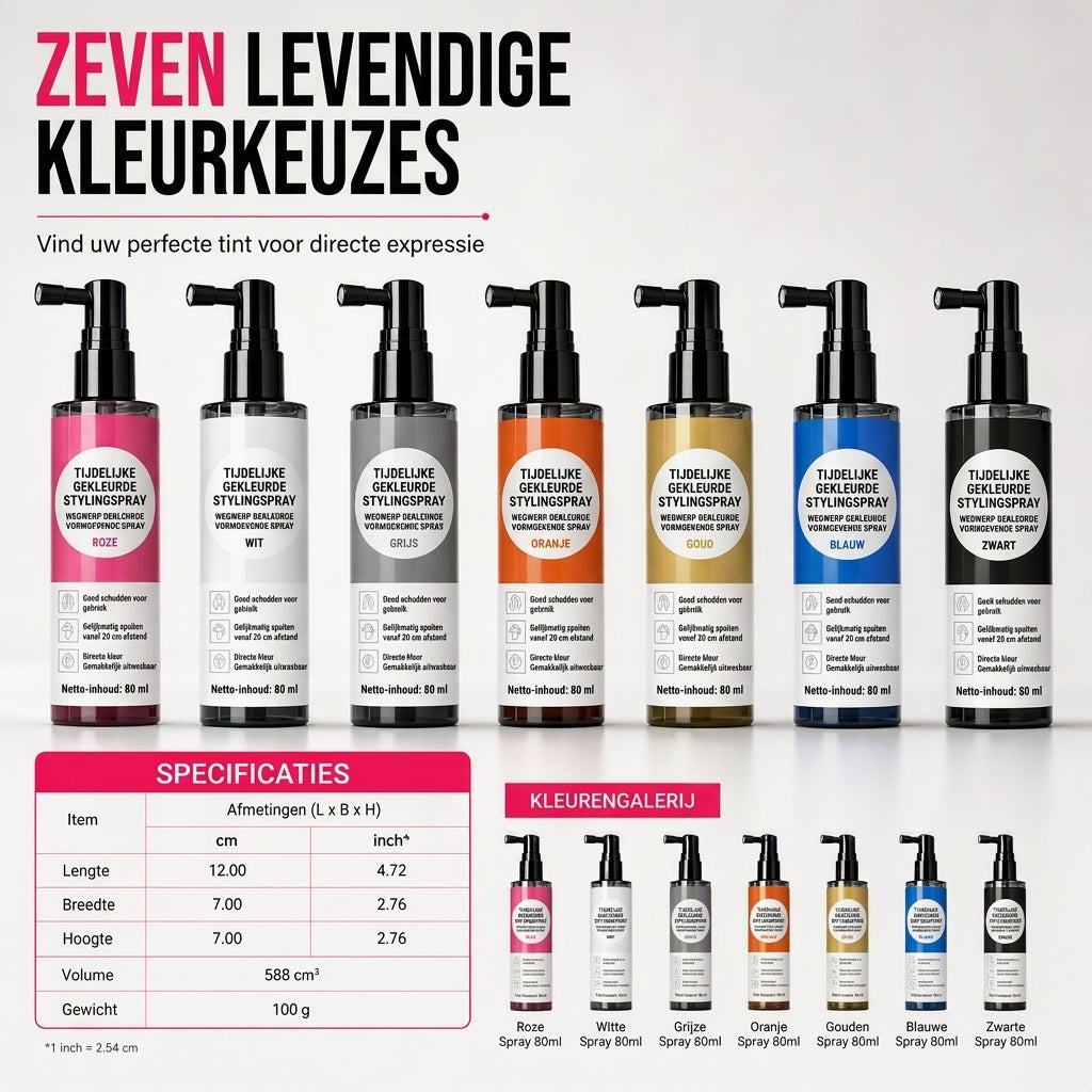💇 Bespaar 50%! 🌈 Tijdelijke Haarverfspray – Levendige kleur & 5 sec droog ✨