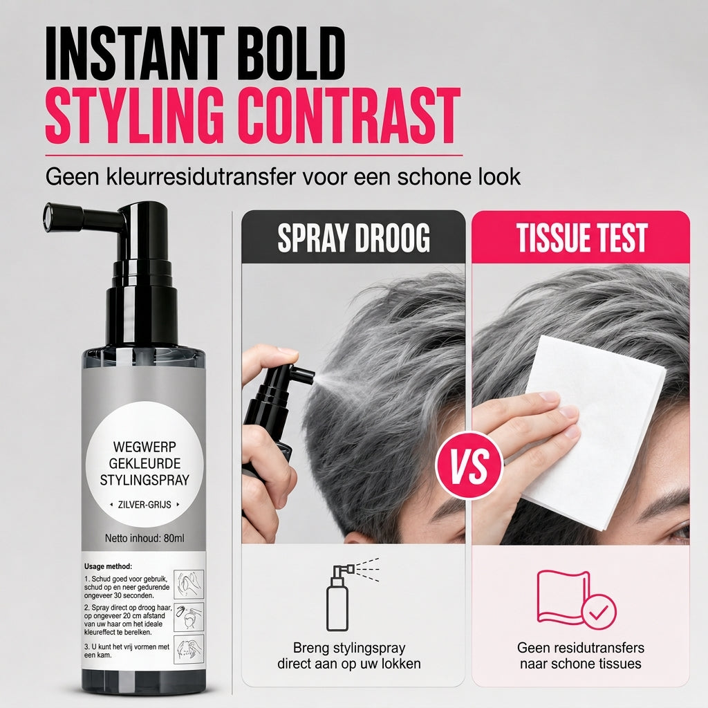 💇 Bespaar 50%! 🌈 Tijdelijke Haarverfspray – Levendige kleur & 5 sec droog ✨