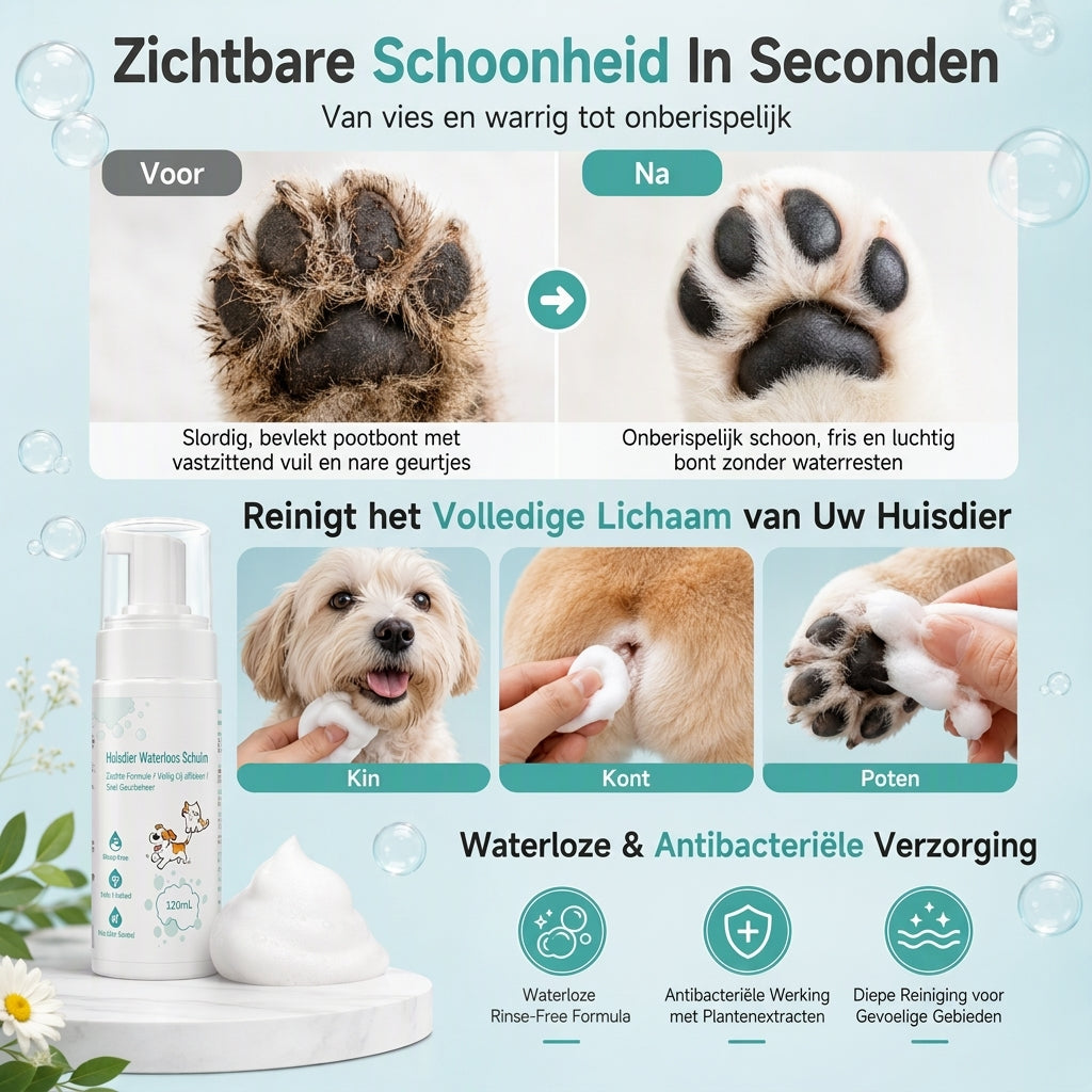 Waterloze schuimreiniger voor katten en honden