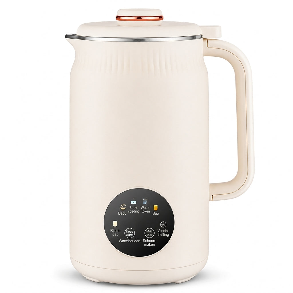 Huishoudelijke Automatische Sojamelkmaker en High-Blender 1500ml Capaciteit Filtervrije Multifunctionele Voedselverwerker met 10 Messen en 304 Roestvrijstalen Binnenbekleding