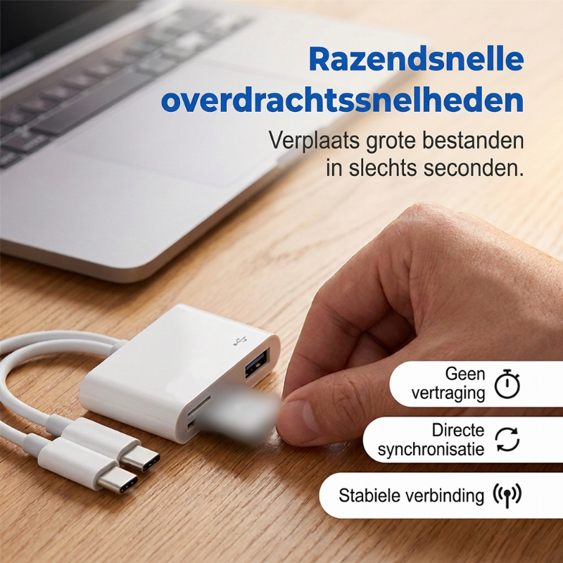 5-in-1 geheugenkaartlezer met meerdere poorten