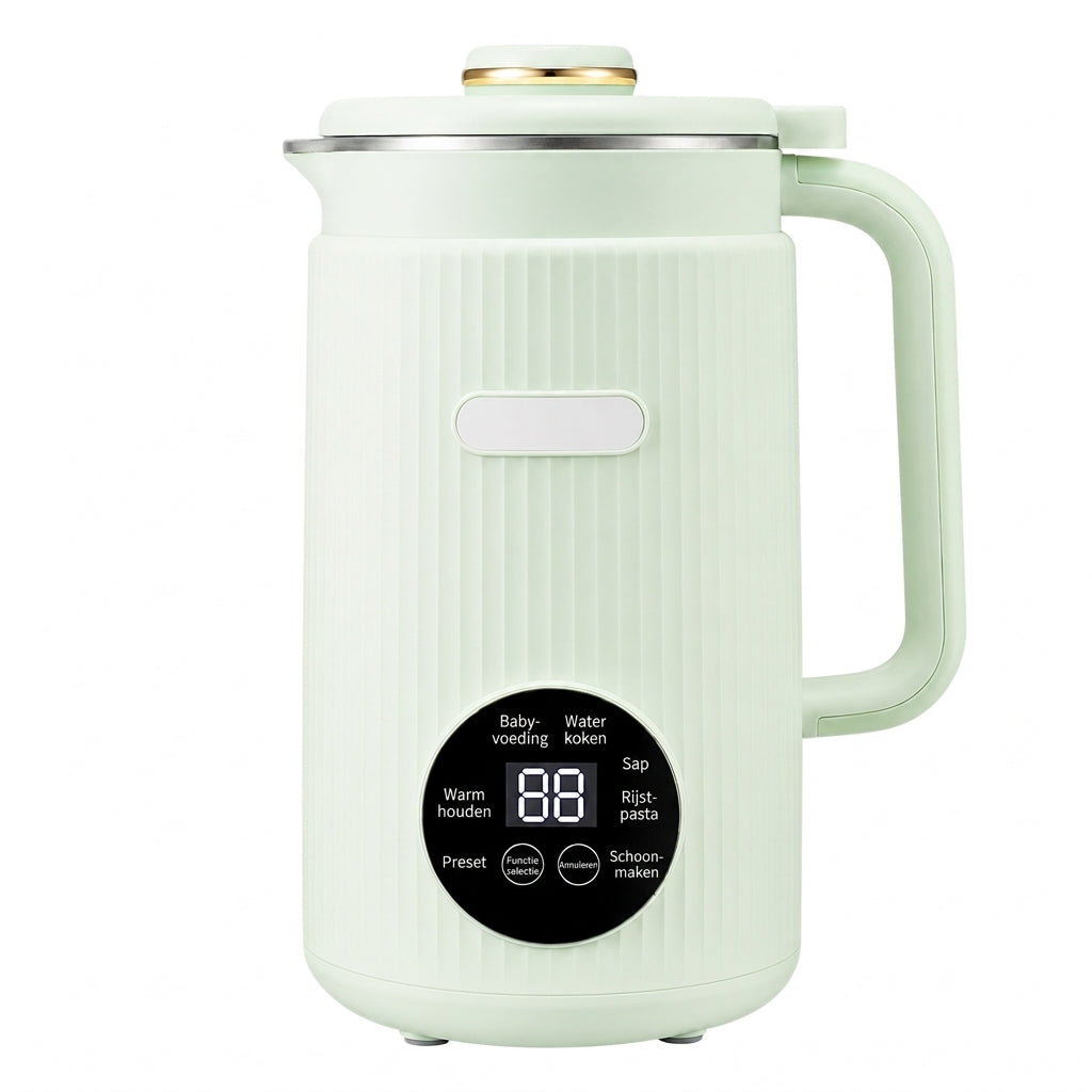 Huishoudelijke Automatische Sojamelkmaker en High-Blender 1500ml Capaciteit Filtervrije Multifunctionele Voedselverwerker met 10 Messen en 304 Roestvrijstalen Binnenbekleding