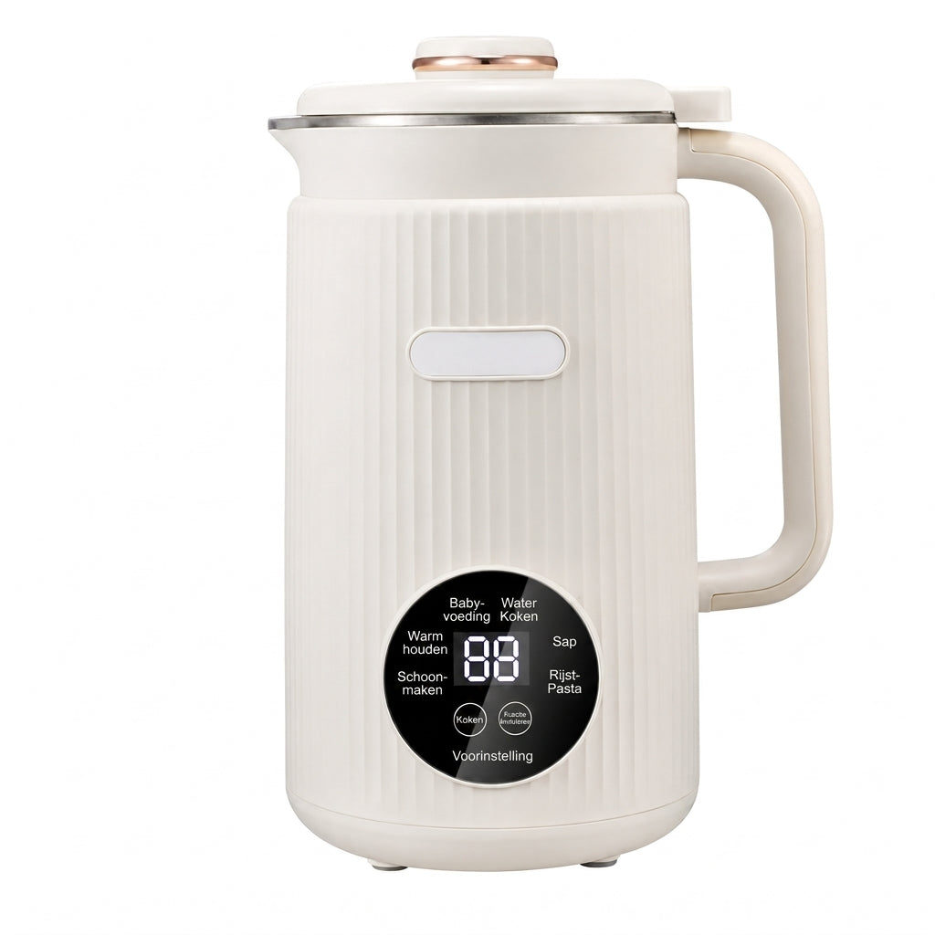 Huishoudelijke Automatische Sojamelkmaker en High-Blender 1500ml Capaciteit Filtervrije Multifunctionele Voedselverwerker met 10 Messen en 304 Roestvrijstalen Binnenbekleding