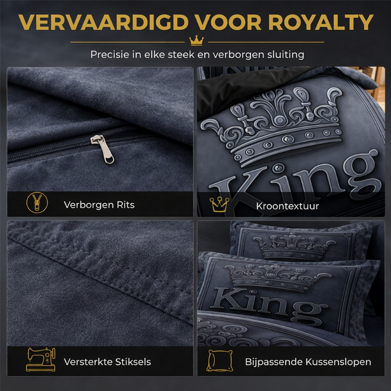 Modern King Crown 3-delige Beddengoedset