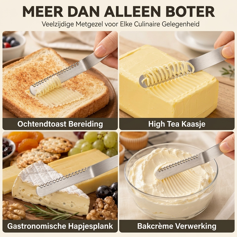 Professioneel 3-in-1 botermes en botersmeermes van 304 roestvrij staal