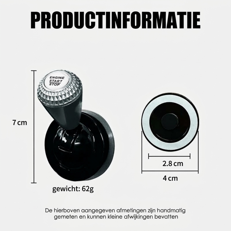 Universele starthendelcover voor auto's met één druk op de knop