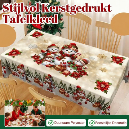 🎄 40% KORTING VOOR BEPERKTE TIJD! 🎁 Stijlvolle Tafelkleed met Kerstprint – Vlekbestendig, Kreukvrij, Makkelijk Schoon te Maken ✨