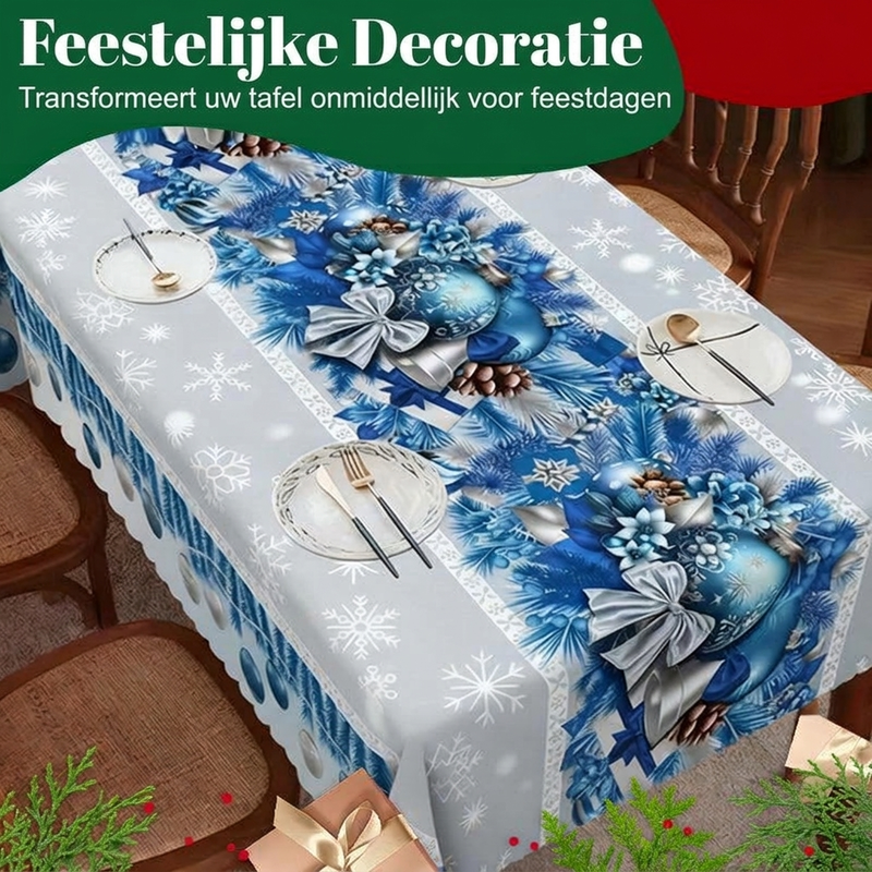 🎄 40% KORTING VOOR BEPERKTE TIJD! 🎁 Stijlvolle Tafelkleed met Kerstprint – Vlekbestendig, Kreukvrij, Makkelijk Schoon te Maken ✨
