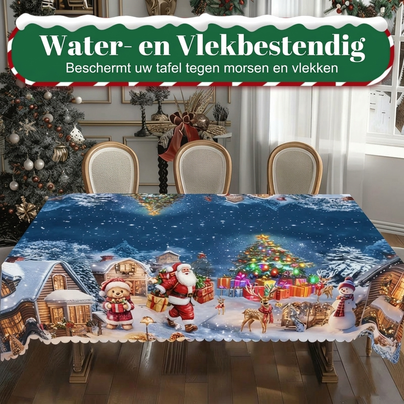 🎄 40% KORTING VOOR BEPERKTE TIJD! 🎁 Stijlvolle Tafelkleed met Kerstprint – Vlekbestendig, Kreukvrij, Makkelijk Schoon te Maken ✨