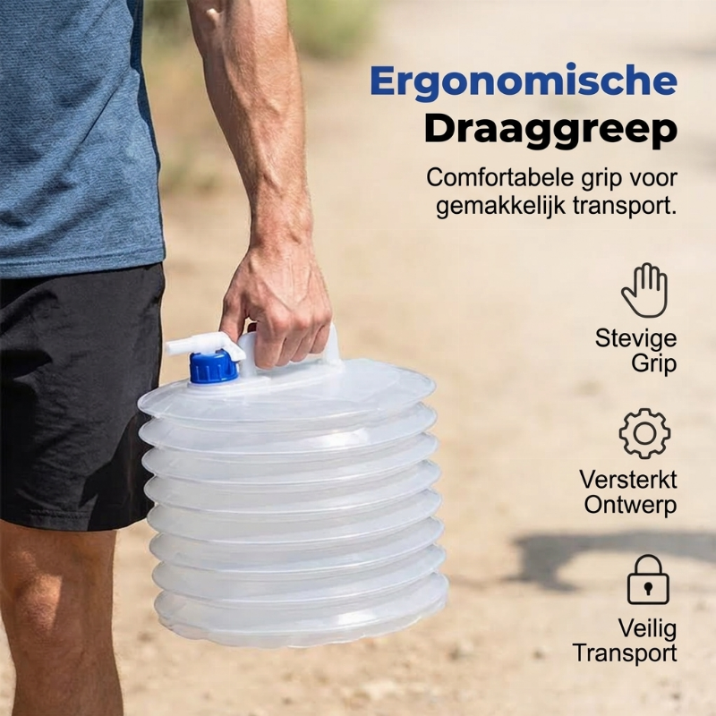 Opvouwbare watercontainer met kraan