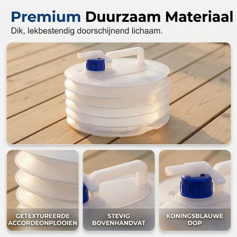 Opvouwbare watercontainer met kraan