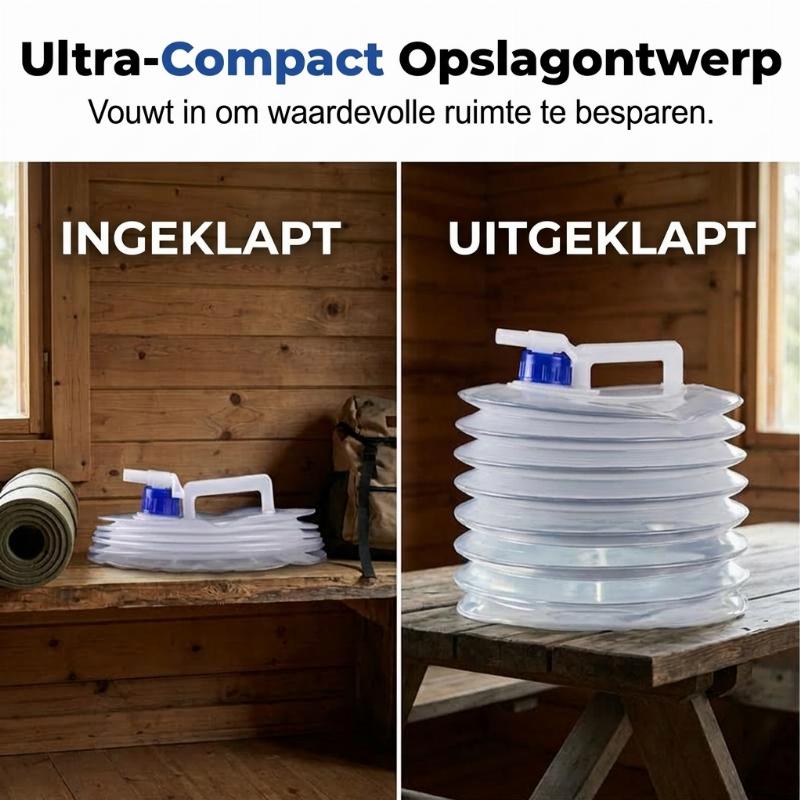 Opvouwbare watercontainer met kraan
