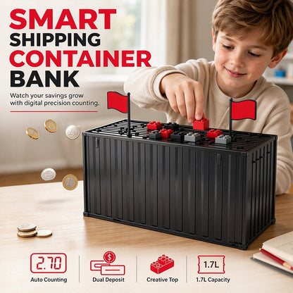 ⏳ Tijdelijk 50% Korting💥 Digitale Spaarpot in Zeecontainer-Vorm met Automatische Muntteller voor EUR, USD & GBP Munten – Elektronische Spaarpot op Batterijen