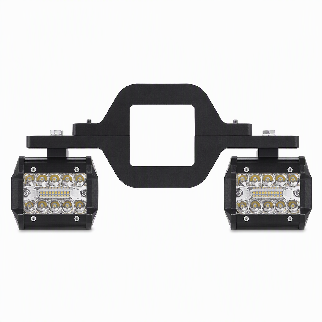 Trekhaakmontagebeugel voor dubbele LED-werklampen en achteruitrijlampen voor op pick-up trucks en SUV's