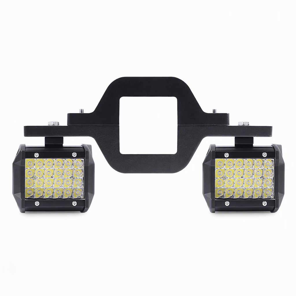 Trekhaakmontagebeugel voor dubbele LED-werklampen en achteruitrijlampen voor op pick-up trucks en SUV's