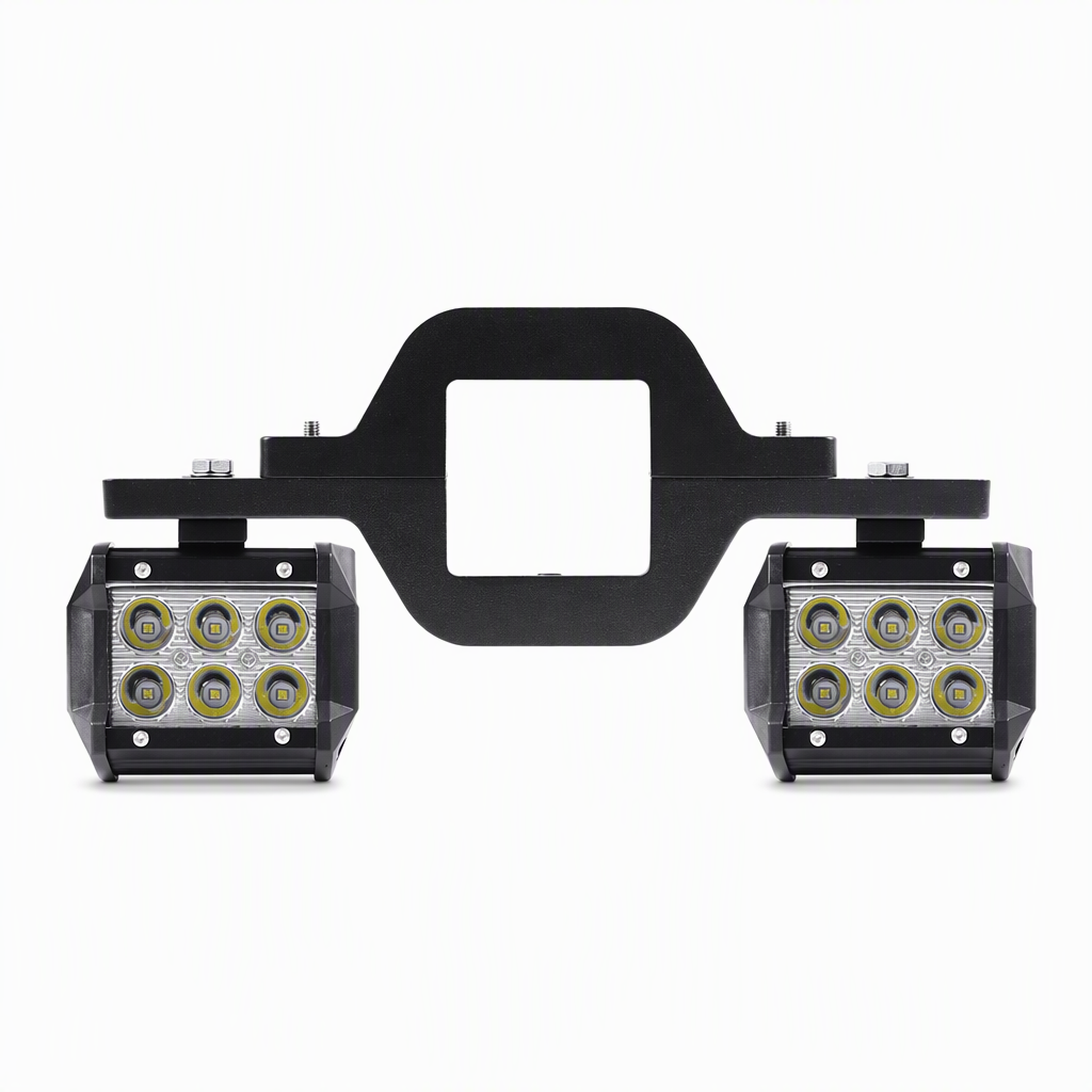 Trekhaakmontagebeugel voor dubbele LED-werklampen en achteruitrijlampen voor op pick-up trucks en SUV's