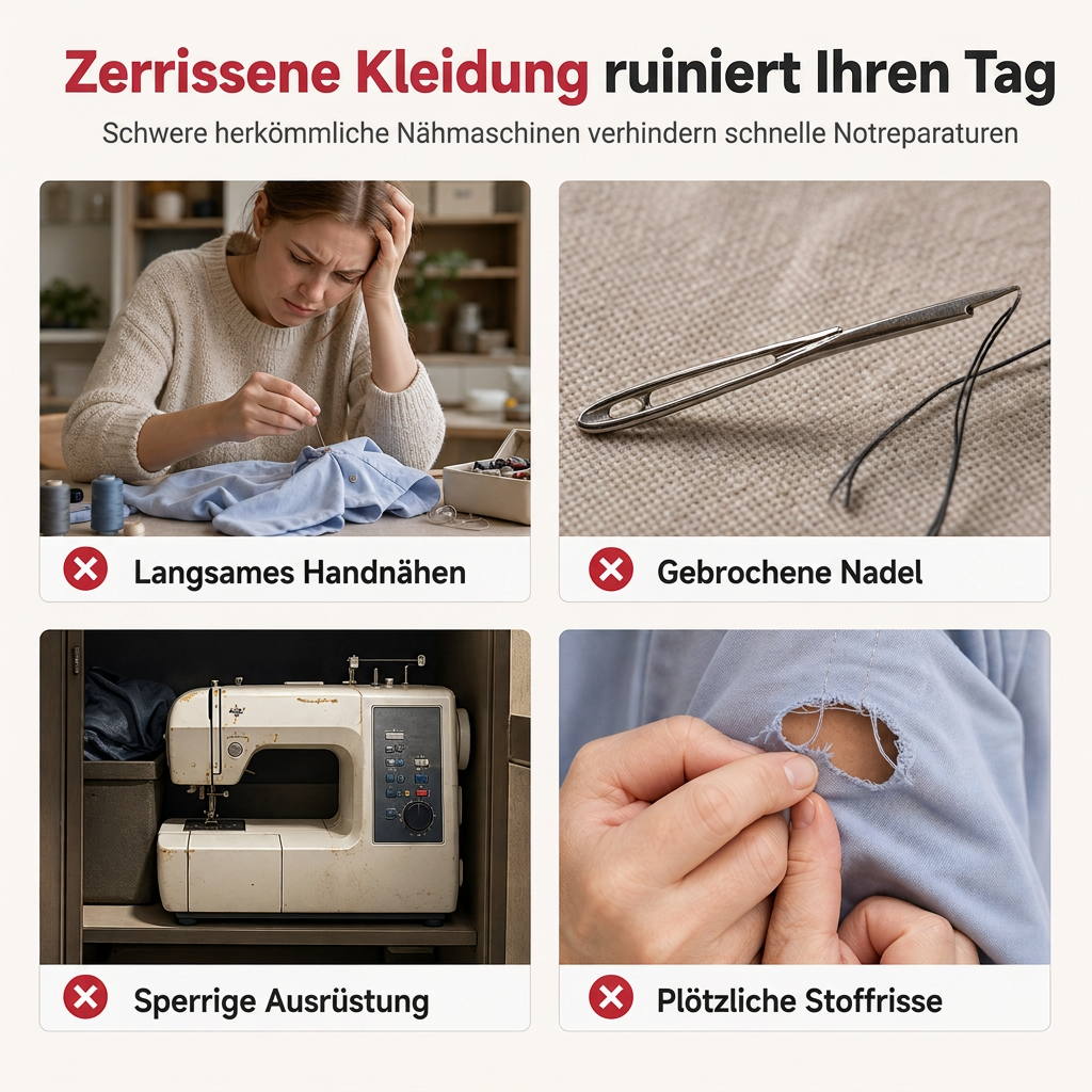 Mini elektrische handnaaimachine – draagbaar huishoudelijk naaiapparaat voor dikke stoffen