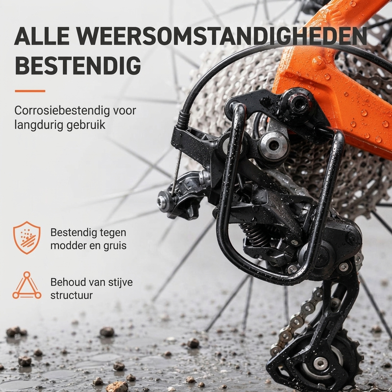 🚲 NU 50% KORTING! Achterderailleur Beschermkap – Stevige Stalen Fietsderailleur Beschermer, Schokbestendige Roestvaste Bescherming, Snel Te Installeren Universele Geschikt voor Mountainbikes