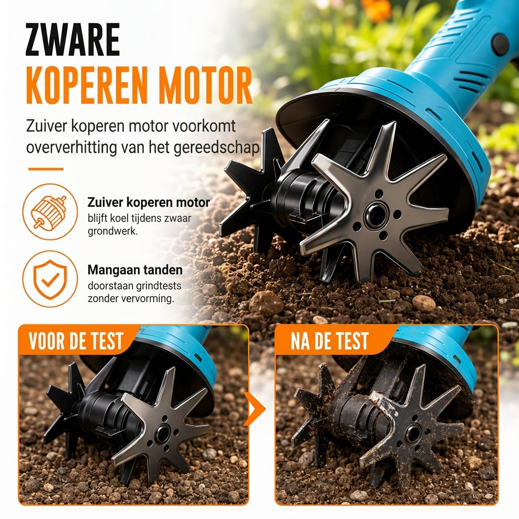 🌱 TIJDELIJKE ACTIE: 50% KORTING! ⚙️ Draadloze handheld mini-grondfrees – Lichtgewicht, krachtig en draagbaar ✨