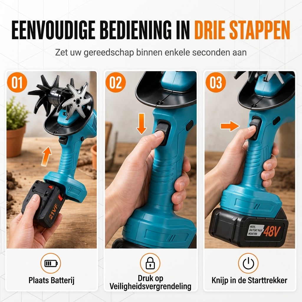 🌱 TIJDELIJKE ACTIE: 50% KORTING! ⚙️ Draadloze handheld mini-grondfrees – Lichtgewicht, krachtig en draagbaar ✨