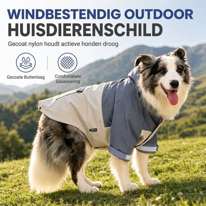⏳ Beperkte Tijd Speciale Aanbieding ⏰ Waterdichte Hondenregenjas met Blokkleurig Ontwerp, Buitenkleding voor Huisdieren met Vuilafstotende Beenbescherming