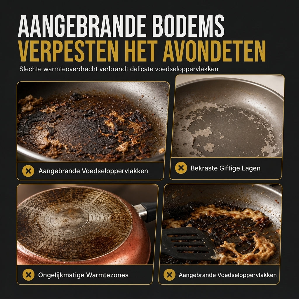 ⏳ Tijdelijke aanbieding ⏰ Verdikte roestvrijstalen antiaanbakwokpan met deksel, kookwok met platte bodem en dubbele handgrepen