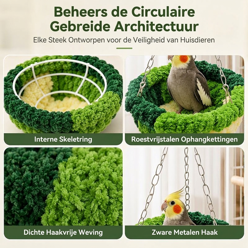 📢📢50% KORTING!! ⏰ Warme Katoenen Vogelnest Hangmat – Geef uw papegaai, cockatiel of parkiet een gezellige plek om te slapen en te schommelen ✨