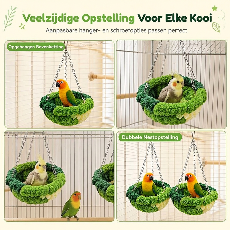 📢📢50% KORTING!! ⏰ Warme Katoenen Vogelnest Hangmat – Geef uw papegaai, cockatiel of parkiet een gezellige plek om te slapen en te schommelen ✨
