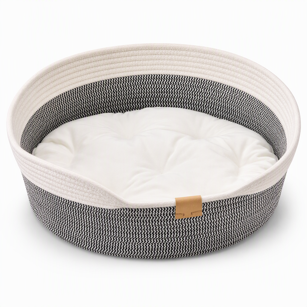 🐱 50% KORTING! ✨ Geïntegreerd Kattenbed en Krabplank – Knusse Gewoven Katoenen Wanden met Vormbehoud, Pluizig Afneembaar Kussen & Duurzaam Krasbestendig Ontwerp – Handgewoven Stiksel met Leren Accenten voor Indoor Katten 🛏️