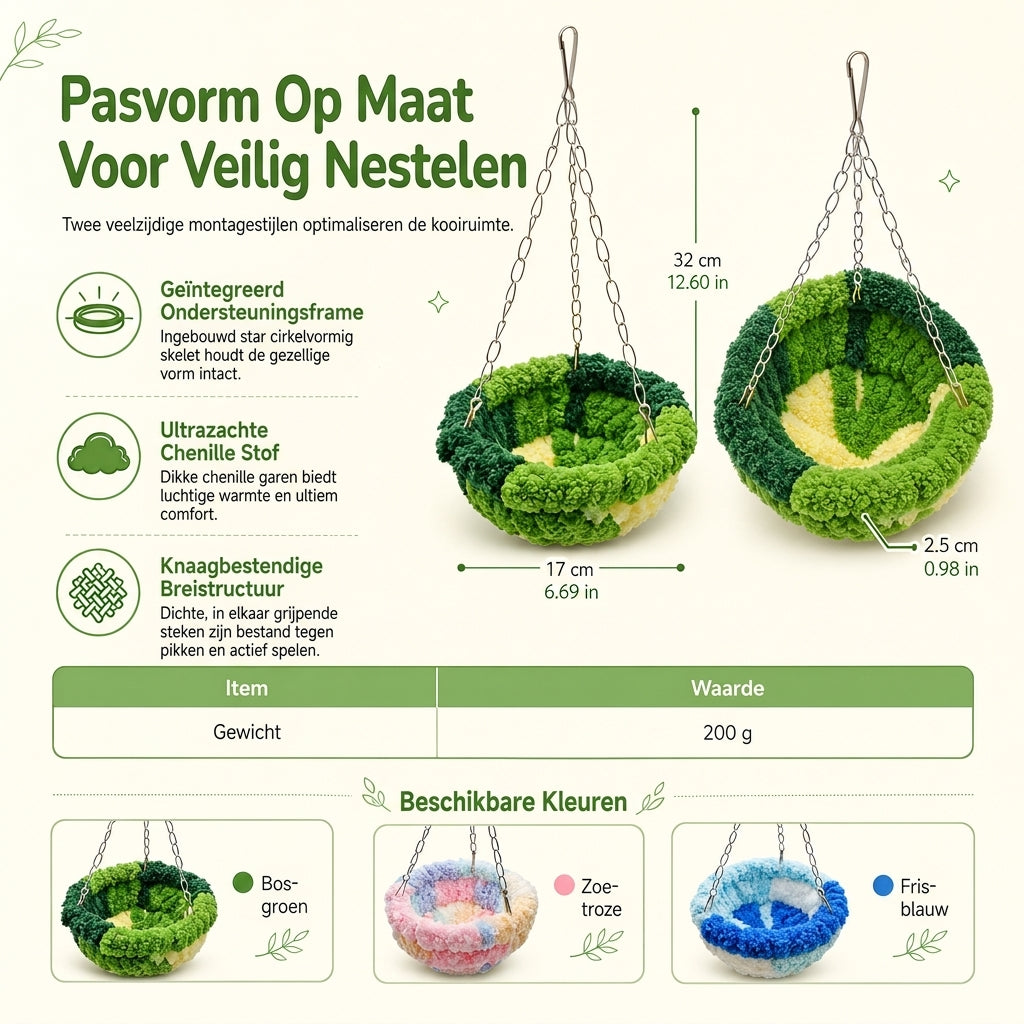 📢📢50% KORTING!! ⏰ Warme Katoenen Vogelnest Hangmat – Geef uw papegaai, cockatiel of parkiet een gezellige plek om te slapen en te schommelen ✨