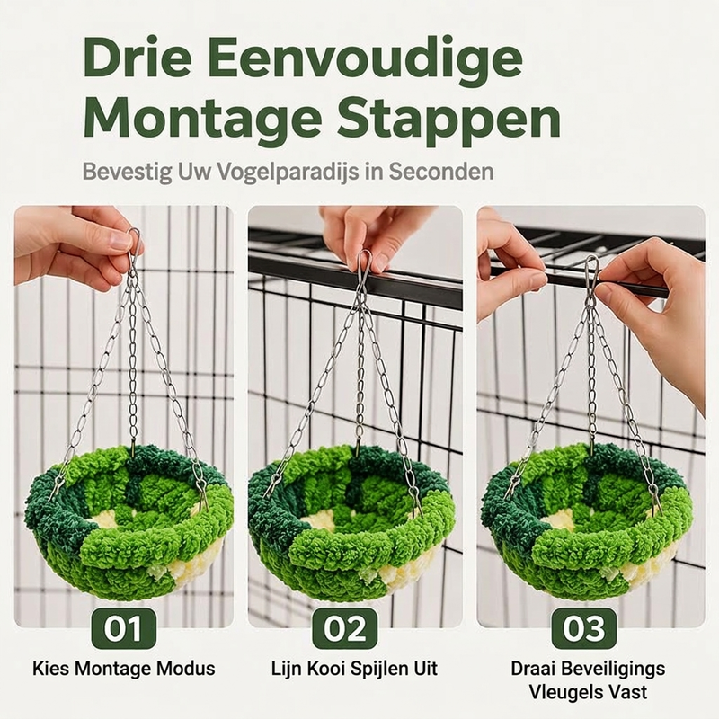 📢📢50% KORTING!! ⏰ Warme Katoenen Vogelnest Hangmat – Geef uw papegaai, cockatiel of parkiet een gezellige plek om te slapen en te schommelen ✨