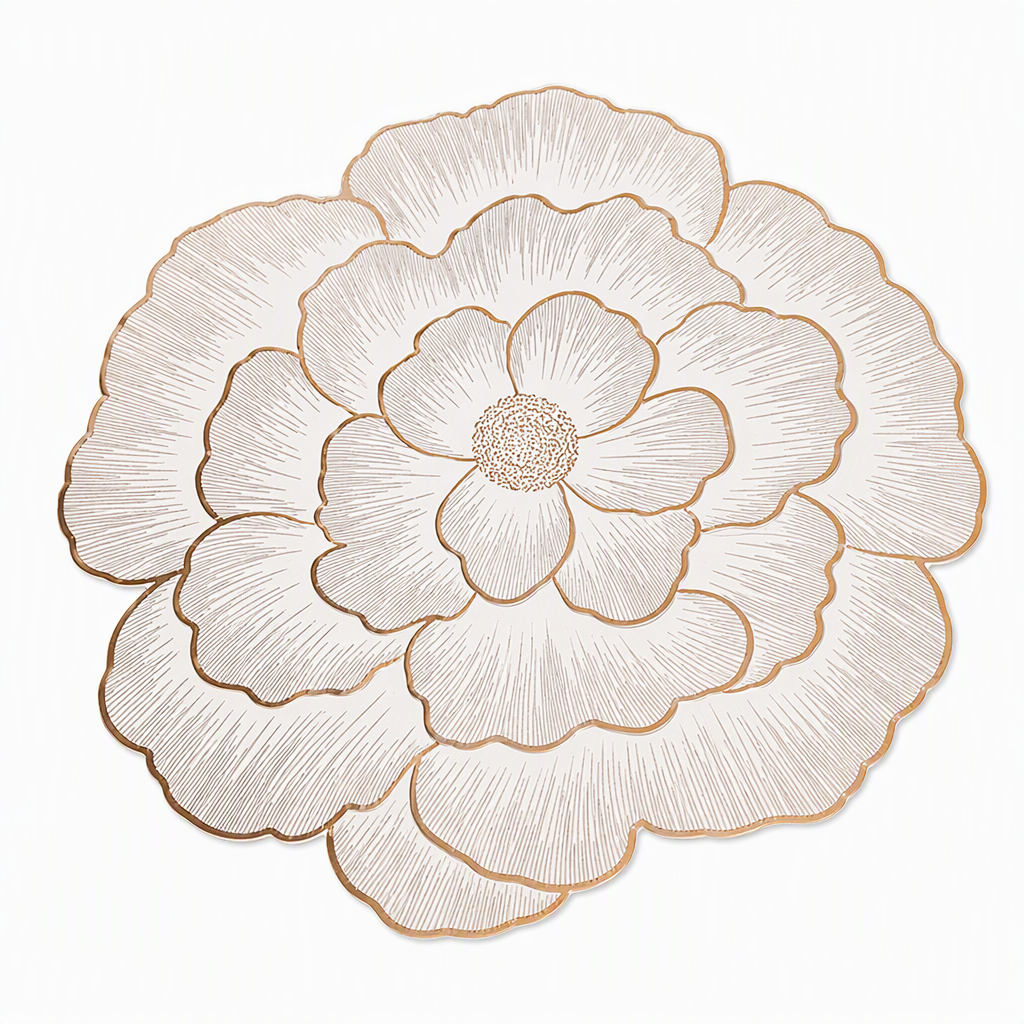 🍽️ TIJDELIJK 50% KORTING! 🌹 Noordse Stijl Metalen Pioenroos PVC Placemat – Hittebestendig, Antislip & Waterdicht ✨