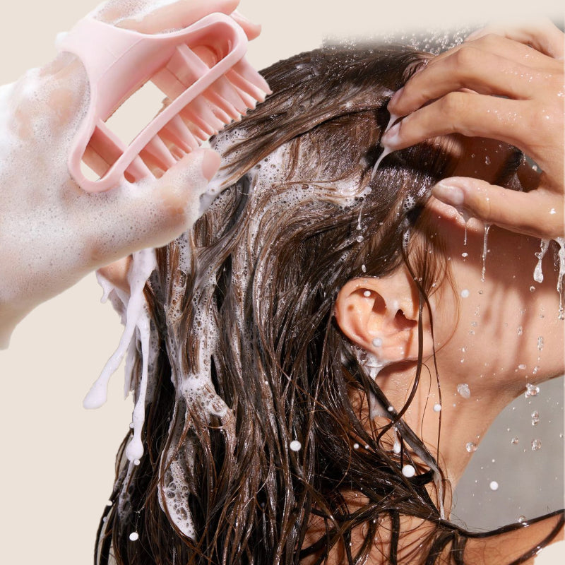 💆 Siliconen Hoofdhuidmassageborstel