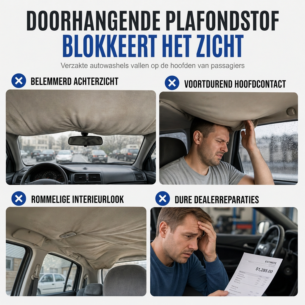 🚗50% KORTING 🔧 Reparatieset voor autodakbekleding – Ophangend dakmateriaal herstellen met drukknopen en klinknagels