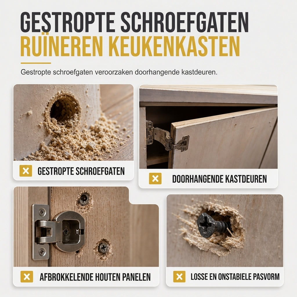 🔩 Vooraf ingebedde expansiemoer en boutschroefset voor scharnierbasis van kastdeur, geschikt voor meubelhardware
