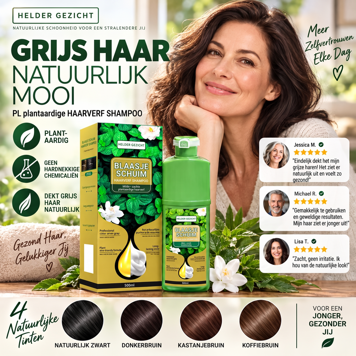 🔥Beperkte Tijd Promotie 50% KORTING💇‍♀️Langhoudende Plantaardige Schuimhaarkleuring｜Ammoniakvrij Eenvoudig DIY Thuis Schuimhaarkleur