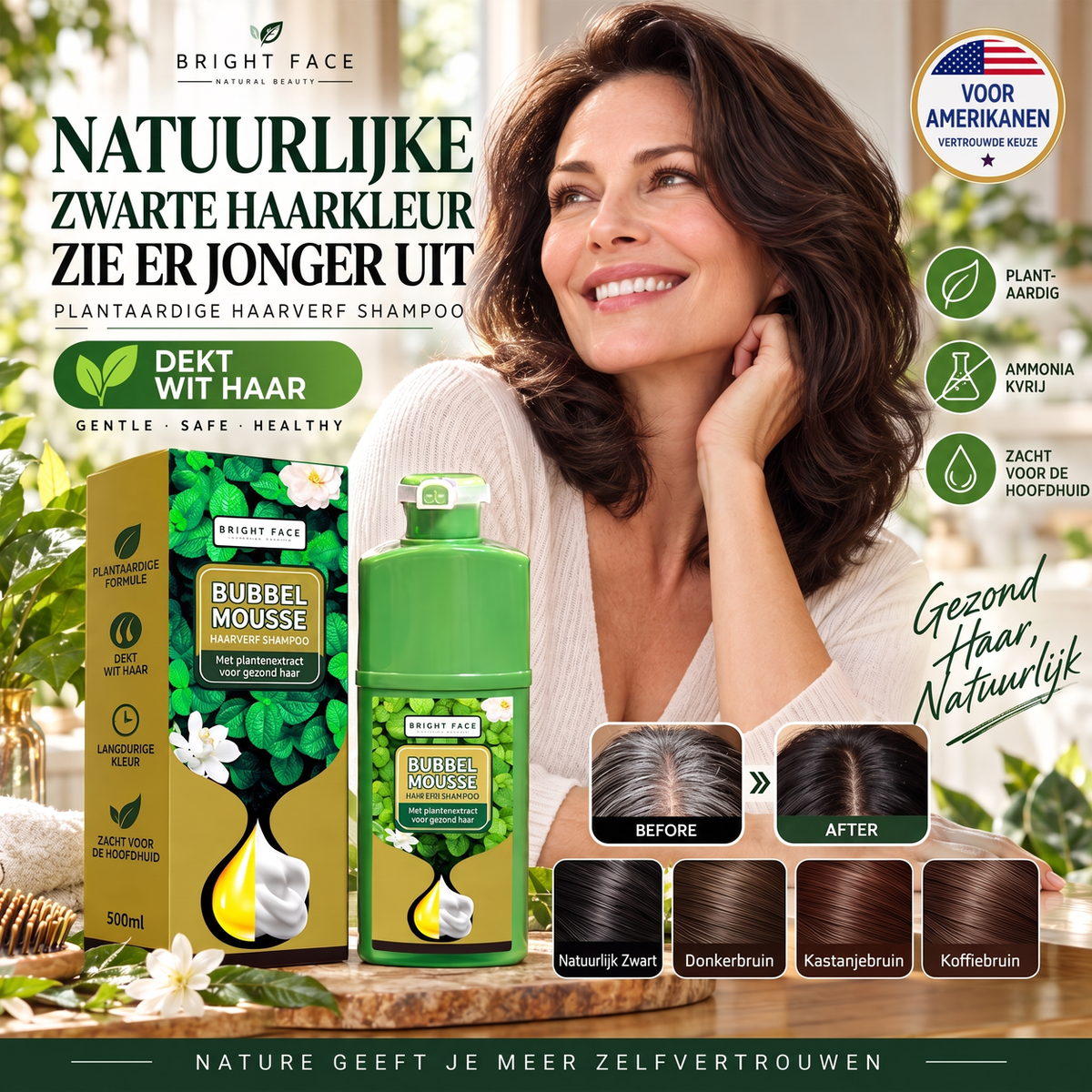 🔥Beperkte Tijd Promotie 50% KORTING💇‍♀️Langhoudende Plantaardige Schuimhaarkleuring｜Ammoniakvrij Eenvoudig DIY Thuis Schuimhaarkleur