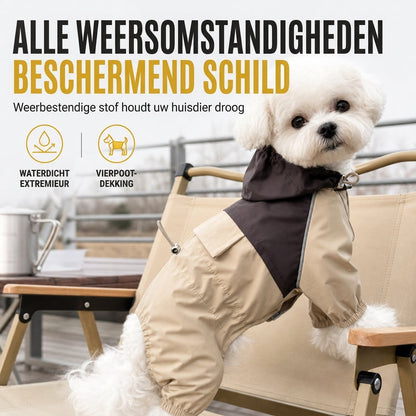 🐕 Waterafstotende hondenregenjas met volledige dekking