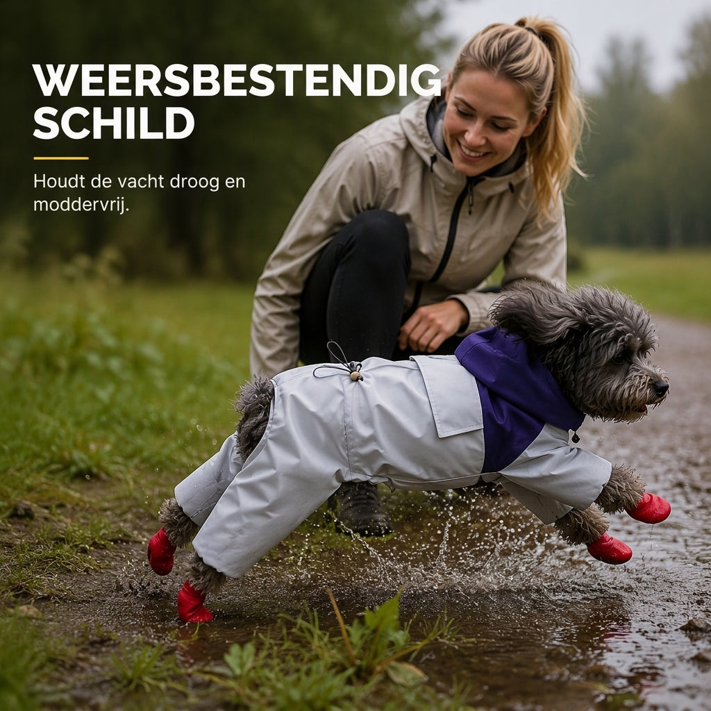 🐕 Waterafstotende hondenregenjas met volledige dekking